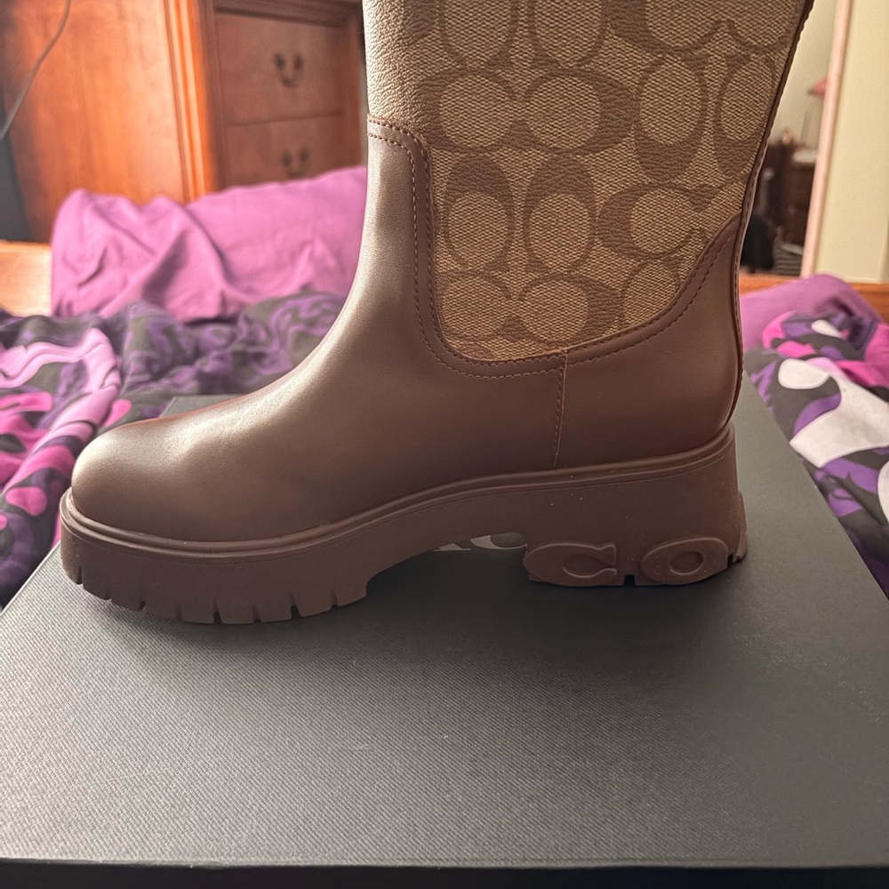 Coach Women's Raina Signature Jacquard Boot